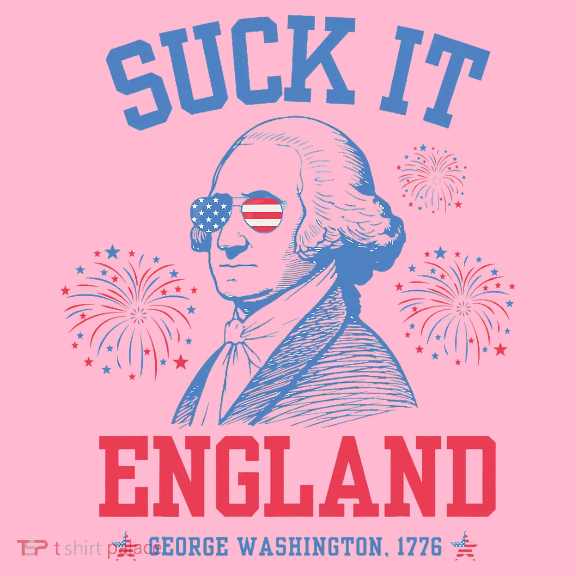 Suck It England Red White & Blue George Washington 4th July Coaster