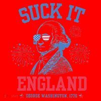 Suck It England Red White & Blue George Washington 4th July Santa Hat thumb 1