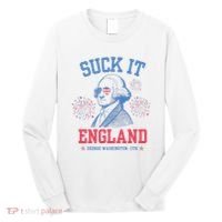 Suck It England Red White & Blue George Washington 4th July Long Sleeve Shirt thumb 0