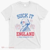 Suck It England Red White & Blue George Washington 4th July T-Shirt thumb 0