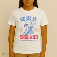 Suck It England Red White & Blue George Washington 4th July T-Shirt thumb 4