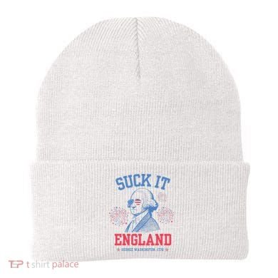 Suck It England Red White & Blue George Washington 4th July Beanie