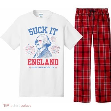 Suck It England Red White & Blue George Washington 4th July Pajama Set