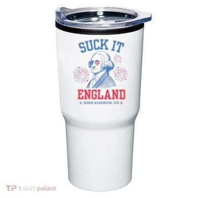 Suck It England Red White & Blue George Washington 4th July Tumbler