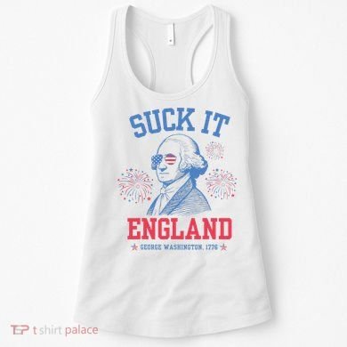 Suck It England Red White & Blue George Washington 4th July Women's Tank Top