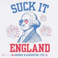 Suck It England Red White & Blue George Washington 4th July Hat thumb 2