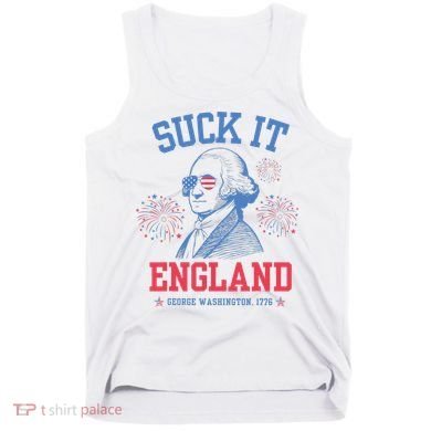 Suck It England Red White & Blue George Washington 4th July Tank Top