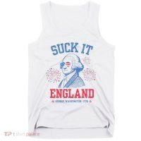 Suck It England Red White & Blue George Washington 4th July Tank Top thumb 0