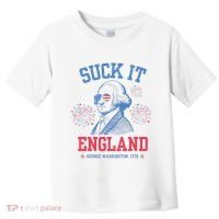 Suck It England Red White & Blue George Washington 4th July Toddler T-Shirt thumb 0