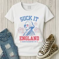 Suck It England Red White & Blue George Washington 4th July Women's T-Shirt thumb 3