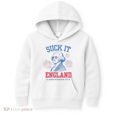 Suck It England Red White & Blue George Washington 4th July Kids Hoodie
