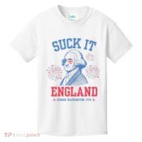 Suck It England Red White & Blue George Washington 4th July Kids T-Shirt thumb 0