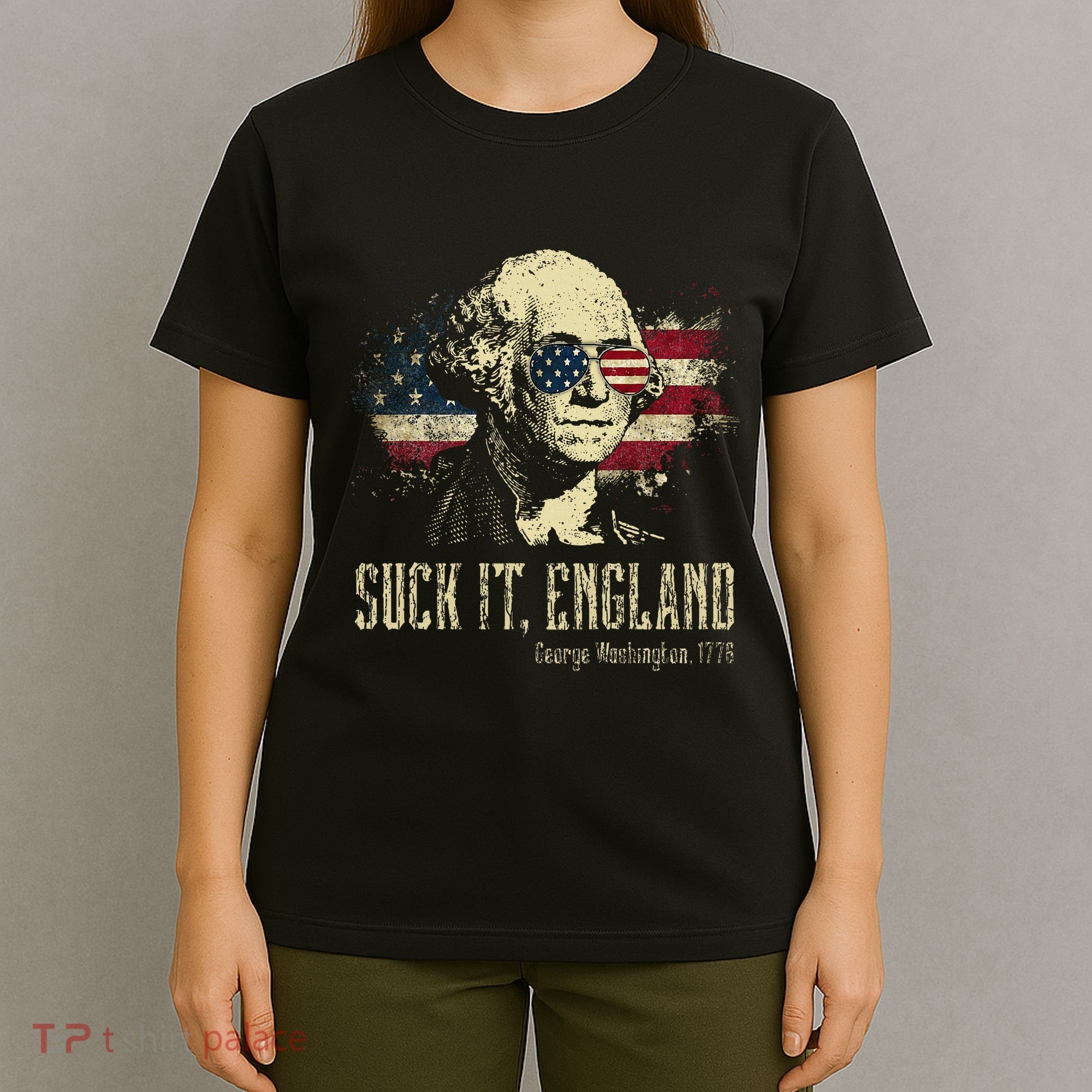 Suck It England Funny George Washington 1776 Usa T-Shirt