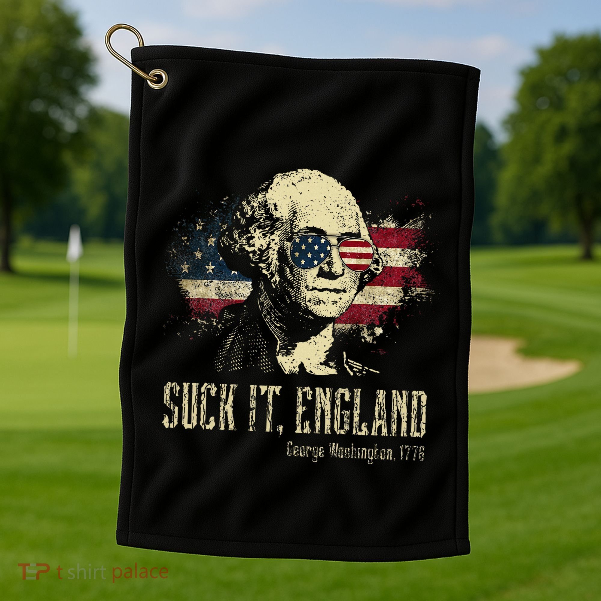 Suck It England Funny George Washington 1776 Usa Golf Towel