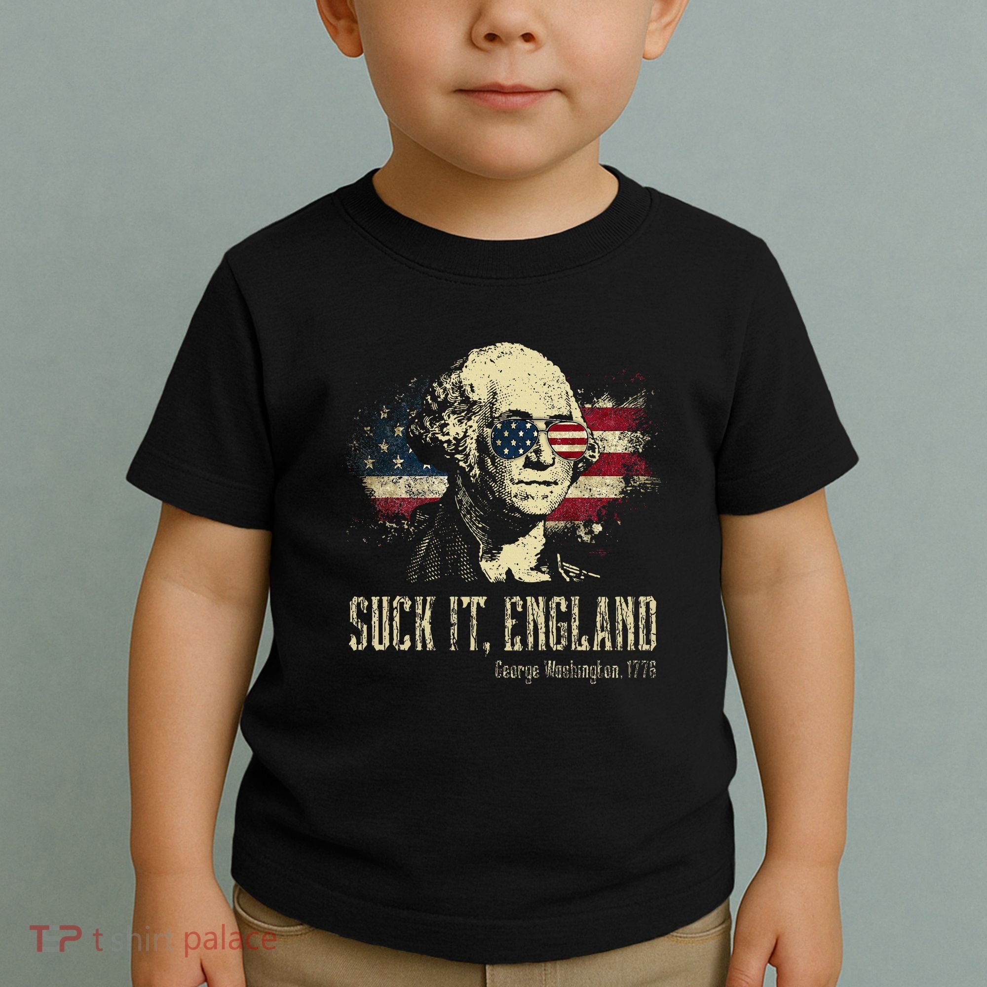 Suck It England Funny George Washington 1776 Usa Toddler T-Shirt