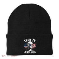 Suck It England Funny 4th Of July George Washington Beanie thumb 0