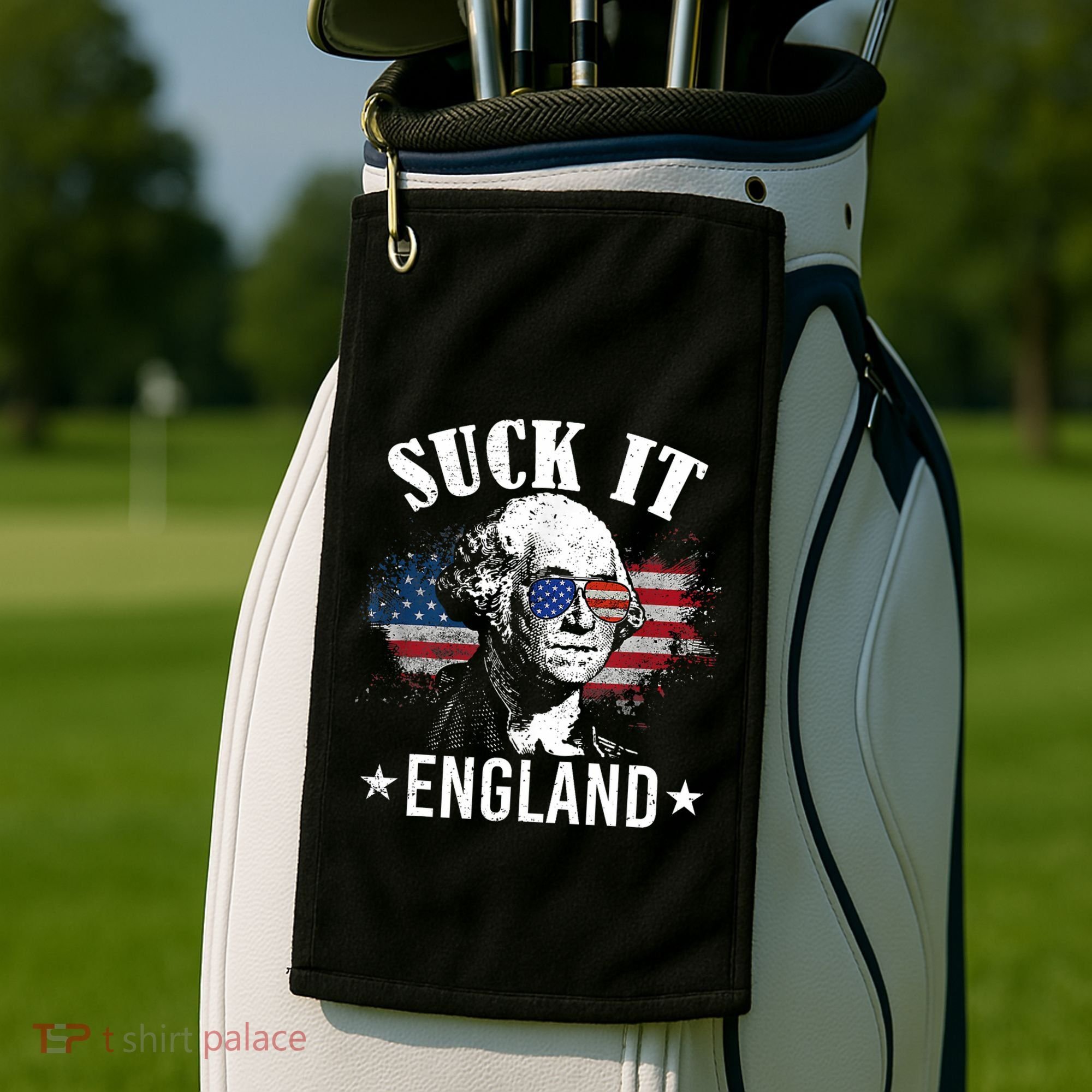 Suck It England Funny 4th Of July George Washington Golf Towel