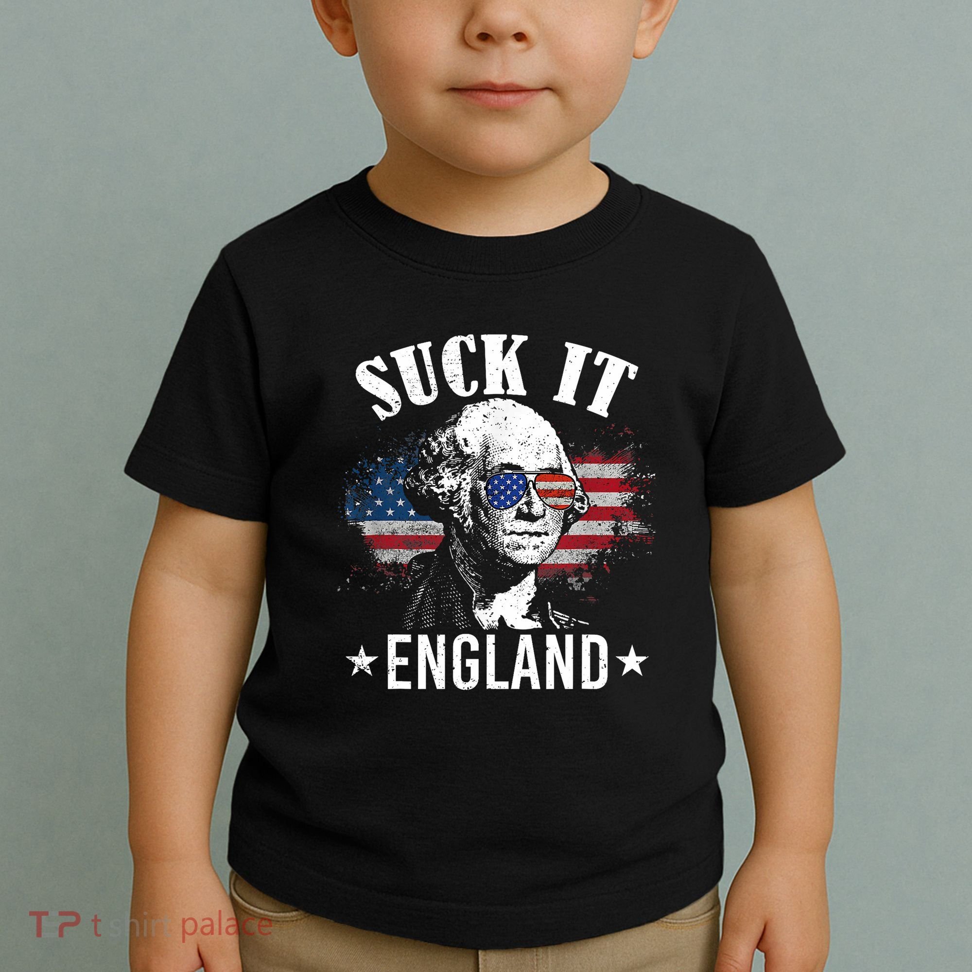Suck It England Funny 4th Of July George Washington Toddler T-Shirt