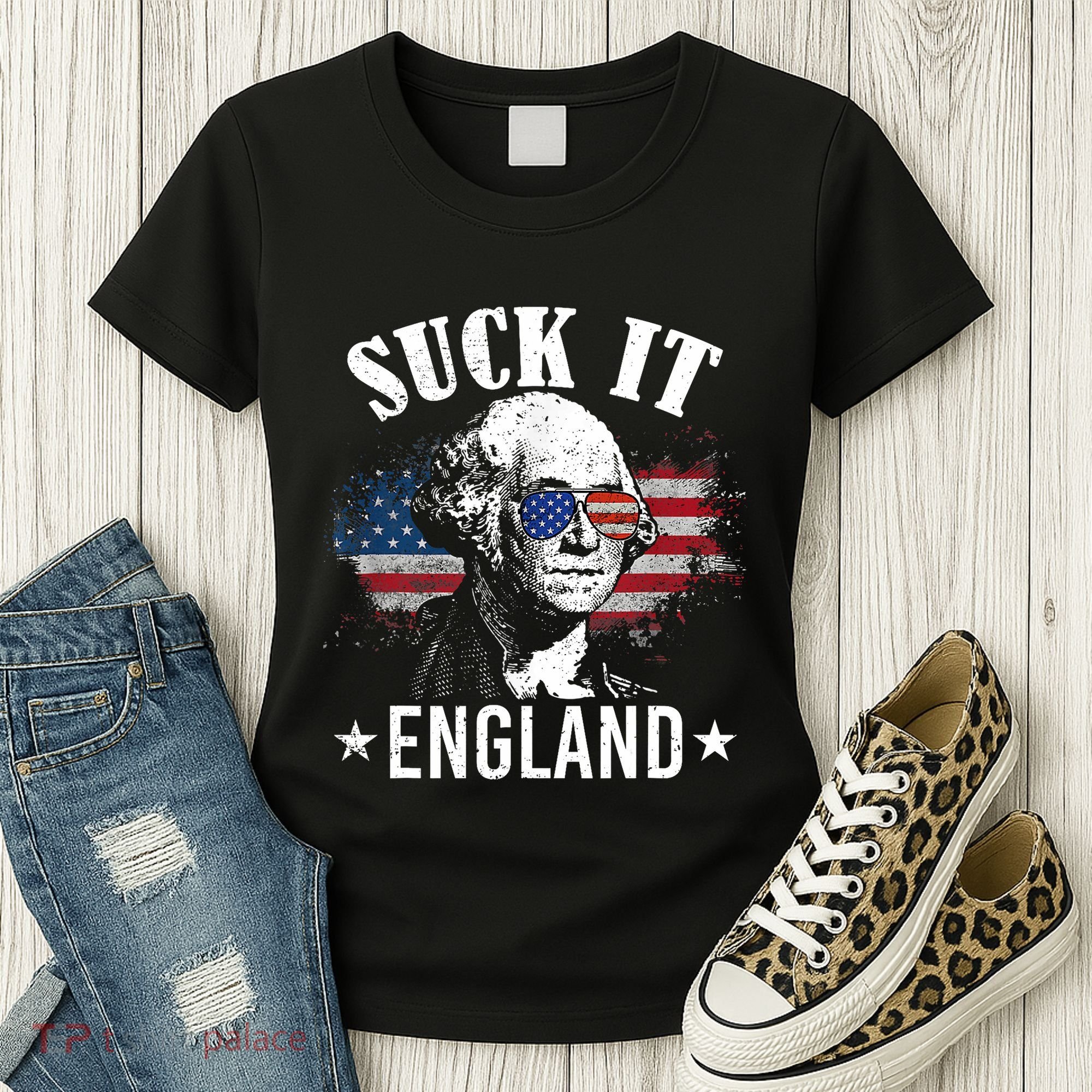 Suck It England Funny 4th Of July George Washington Women's T-Shirt