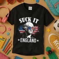 Suck It England Funny 4th Of July George Washington Kids T-Shirt thumb 3