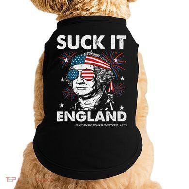 Suck It England Funny 4th July George Washington Doggie Tank