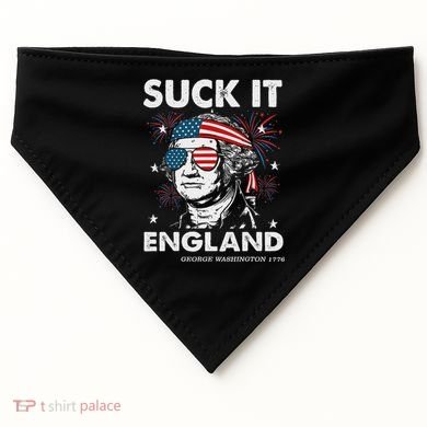 Suck It England Funny 4th July George Washington USA-Made Doggie Bandana