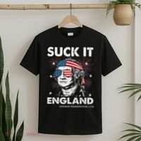 Suck It England Funny 4th July George Washington T-Shirt thumb 2
