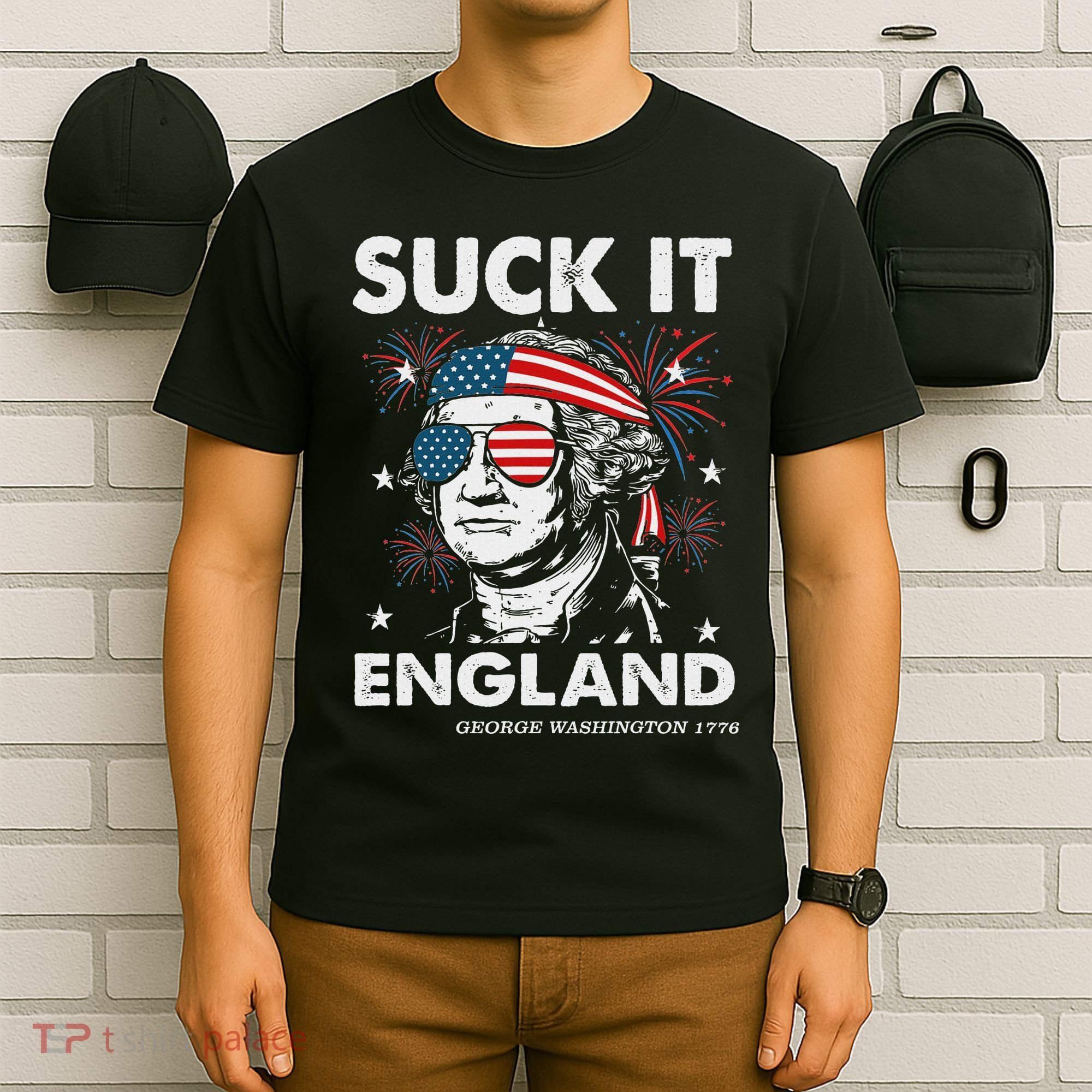 Suck It England Funny 4th July George Washington T-Shirt