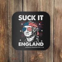 Suck It England Funny 4th July George Washington Coaster thumb 0