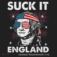 Suck It England Funny 4th July George Washington Hat thumb 2