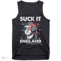 Suck It England Funny 4th July George Washington Tank Top thumb 0