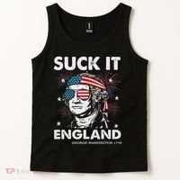 Suck It England Funny 4th July George Washington Tank Top thumb 2