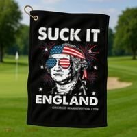 Suck It England Funny 4th July George Washington Golf Towel thumb 1