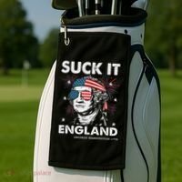 Suck It England Funny 4th July George Washington Golf Towel thumb 2