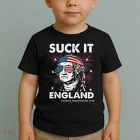 Suck It England Funny 4th July George Washington Toddler T-Shirt thumb 2