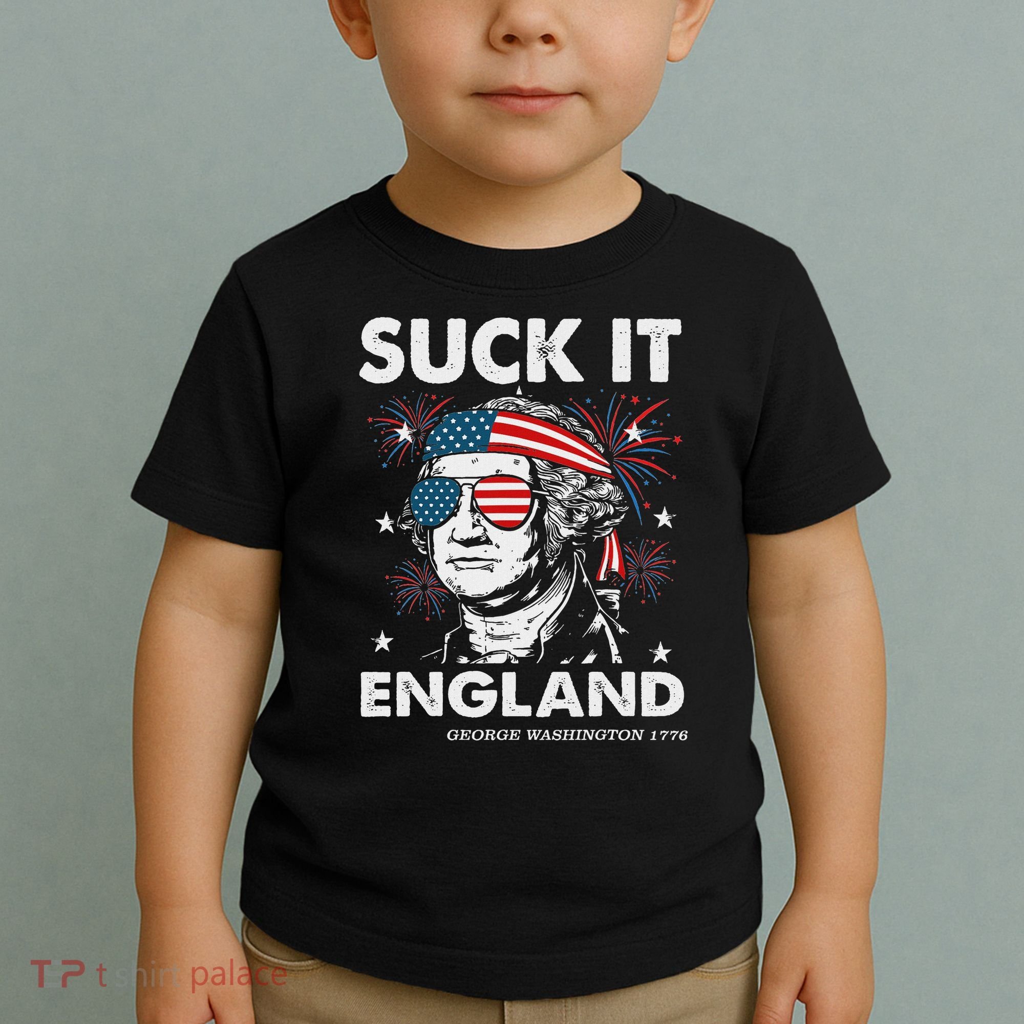 Suck It England Funny 4th July George Washington Toddler T-Shirt