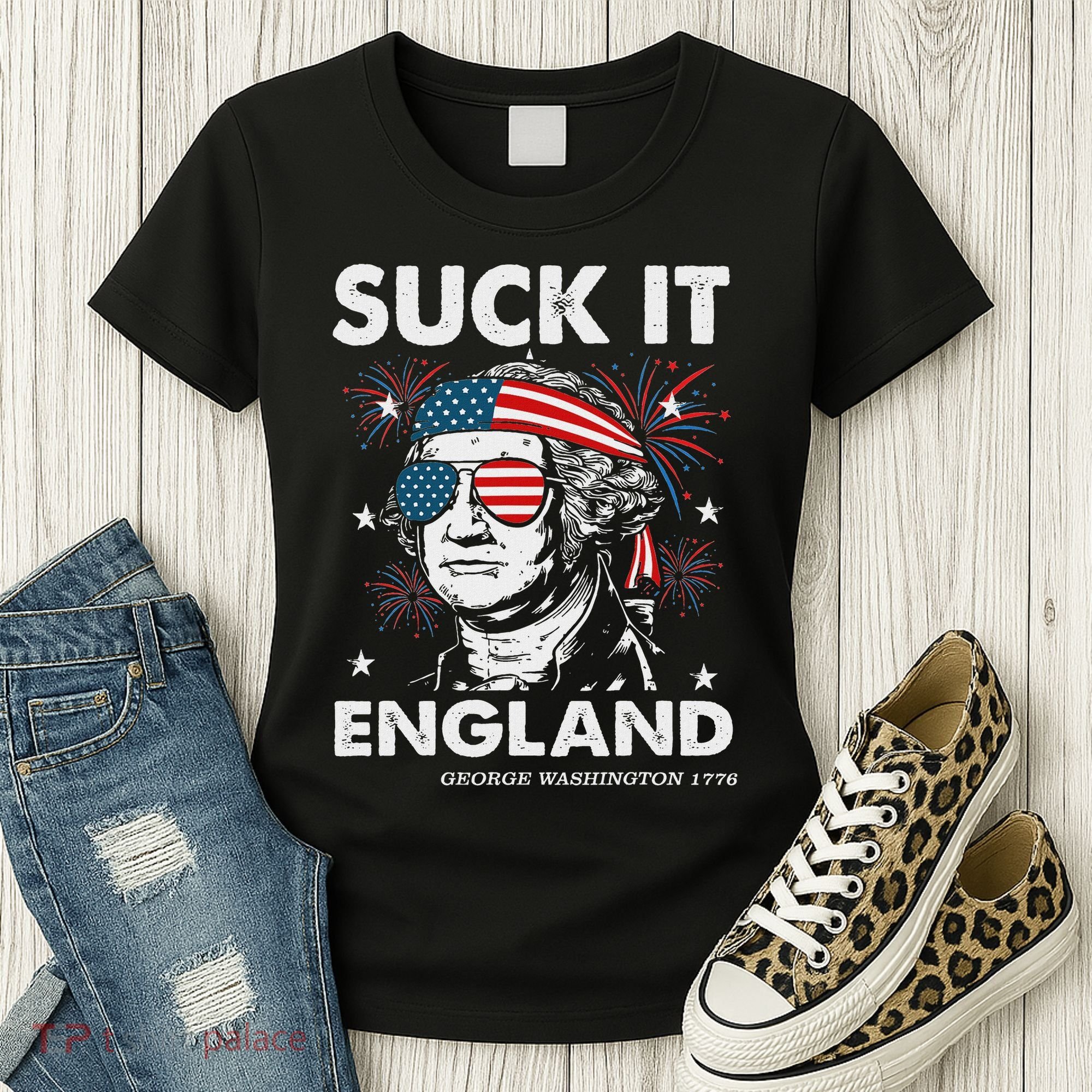 Suck It England Funny 4th July George Washington Women's T-Shirt