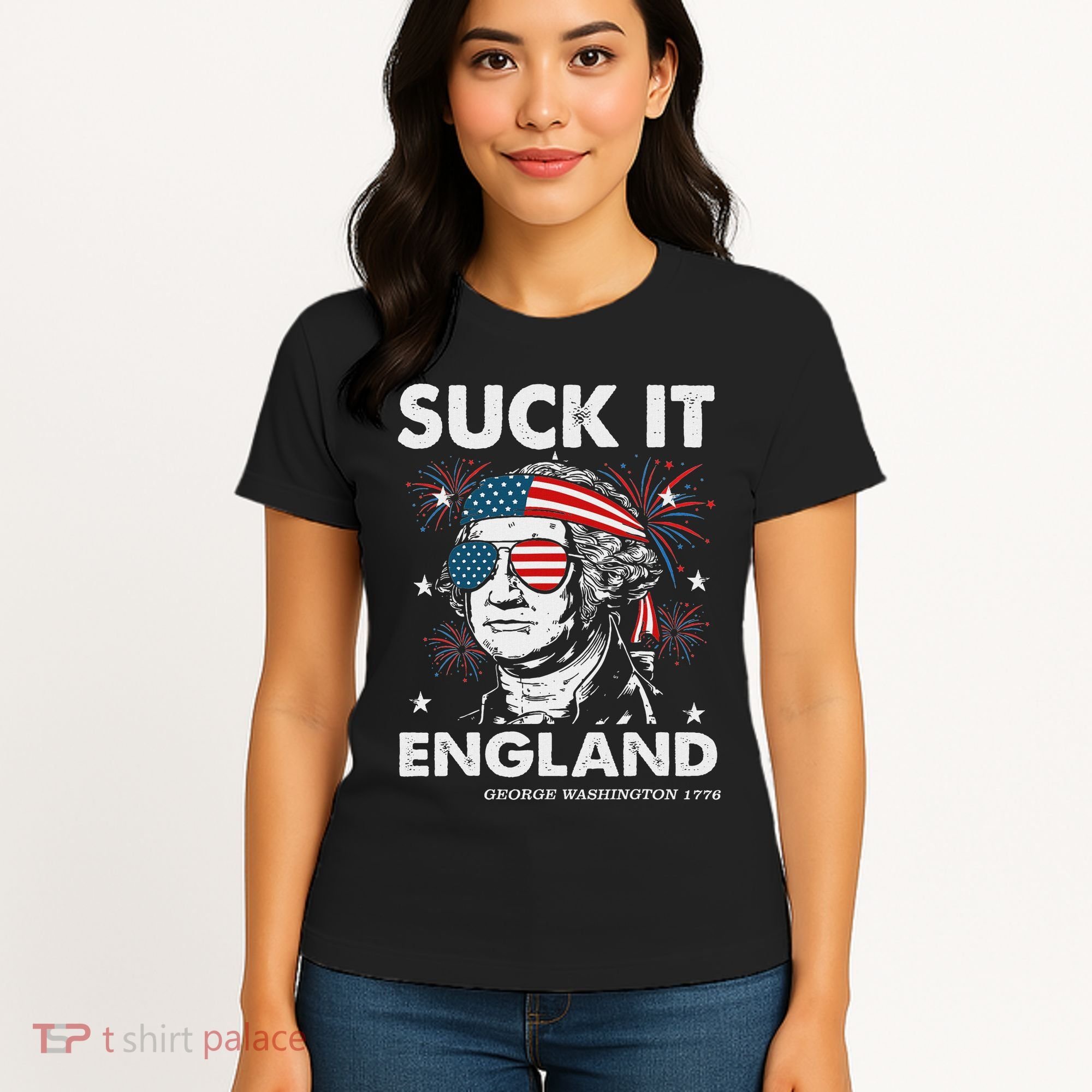 Suck It England Funny 4th July George Washington Women's T-Shirt