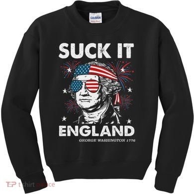 Suck It England Funny 4th July George Washington Kids Sweatshirt