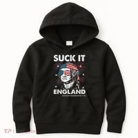 Suck It England Funny 4th July George Washington Kids Hoodie thumb 0