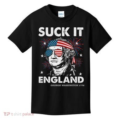 Suck It England Funny 4th July George Washington Kids T-Shirt