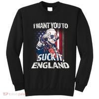 Suck It England Funny George Washington Usa Flag 4th Of July Sweatshirt thumb 0