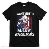 Suck It England Funny George Washington Usa Flag 4th Of July T-Shirt thumb 0