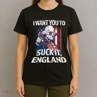 Suck It England Funny George Washington Usa Flag 4th Of July T-Shirt thumb 4