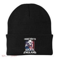 Suck It England Funny George Washington Usa Flag 4th Of July Beanie thumb 0