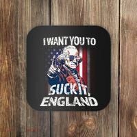 Suck It England Funny George Washington Usa Flag 4th Of July Coaster thumb 0