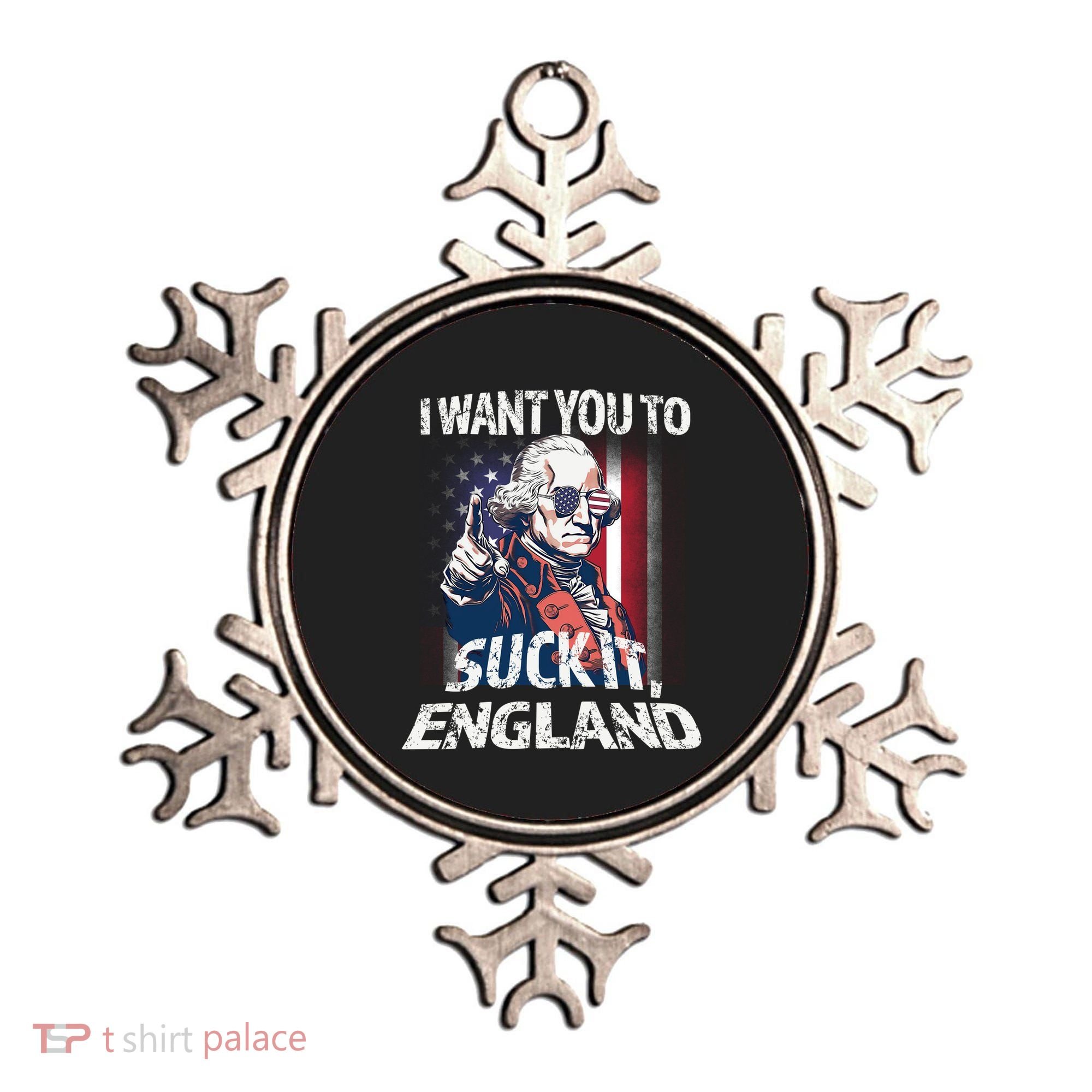 Suck It England Funny George Washington Usa Flag 4th Of July Ornament