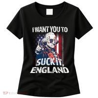 Suck It England Funny George Washington Usa Flag 4th Of July Women's T-Shirt thumb 0