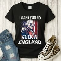 Suck It England Funny George Washington Usa Flag 4th Of July Women's T-Shirt thumb 3