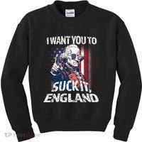 Suck It England Funny George Washington Usa Flag 4th Of July Kids Sweatshirt thumb 0